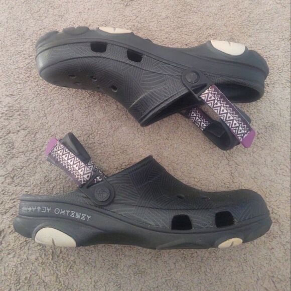 Crocs X Black Panther Men's Sandals Size 9 PRE-OWNED - Picture 1 of 7